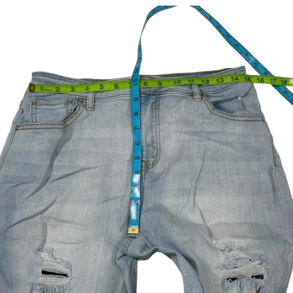EST 1946 Denim 8 Blue Jeans Distressed Ripped Straight Leg Casual Streetwear